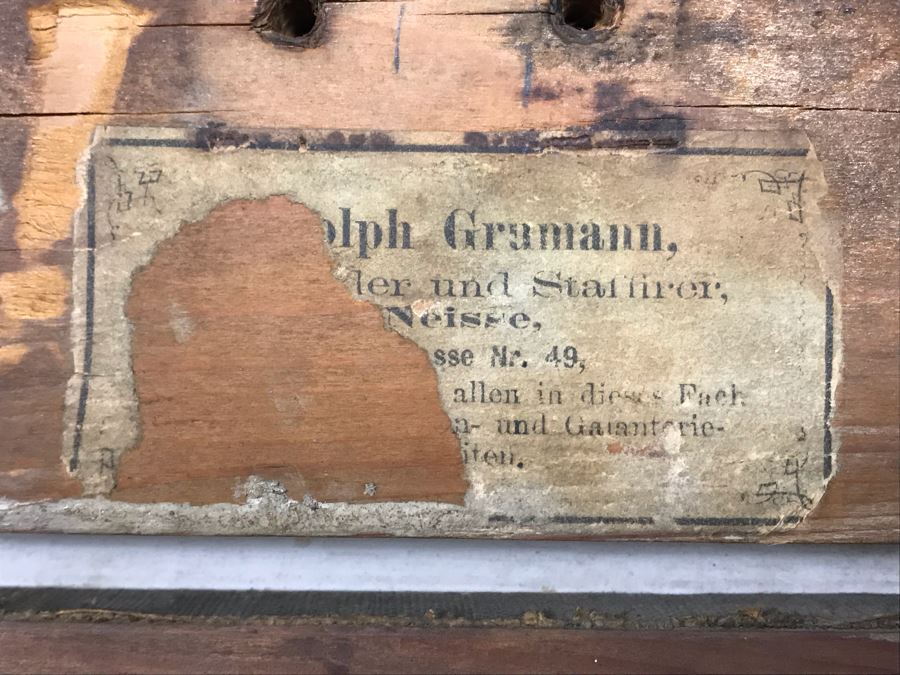 Vintage Damaged Print In Antique Wooden Frame 35 X 35 - See Photos [Photo 3]