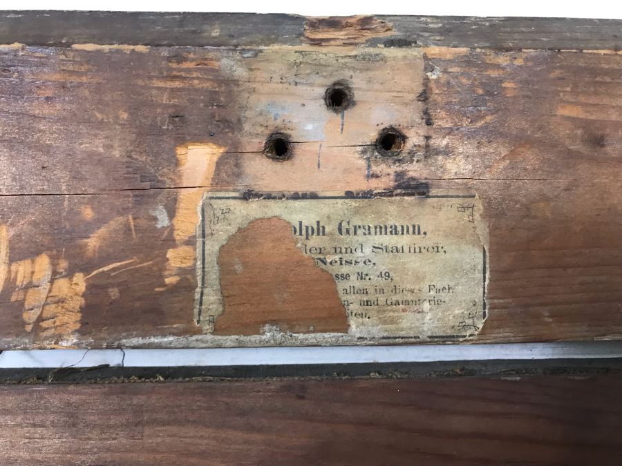 Vintage Damaged Print In Antique Wooden Frame 35 X 35 - See Photos [Photo 23]