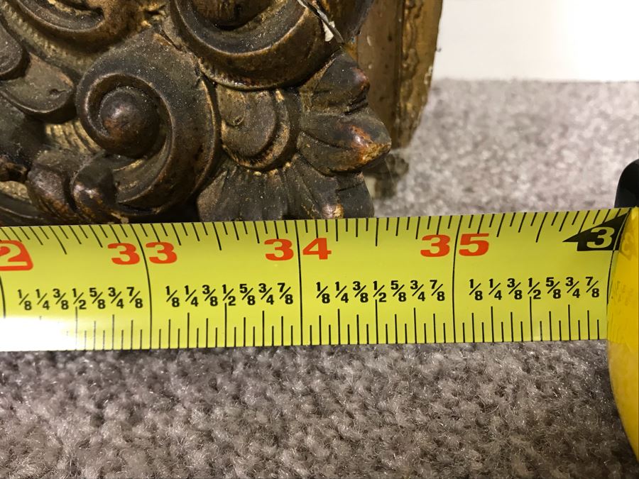 Vintage Damaged Print In Antique Wooden Frame 35 X 35 - See Photos [Photo 21]