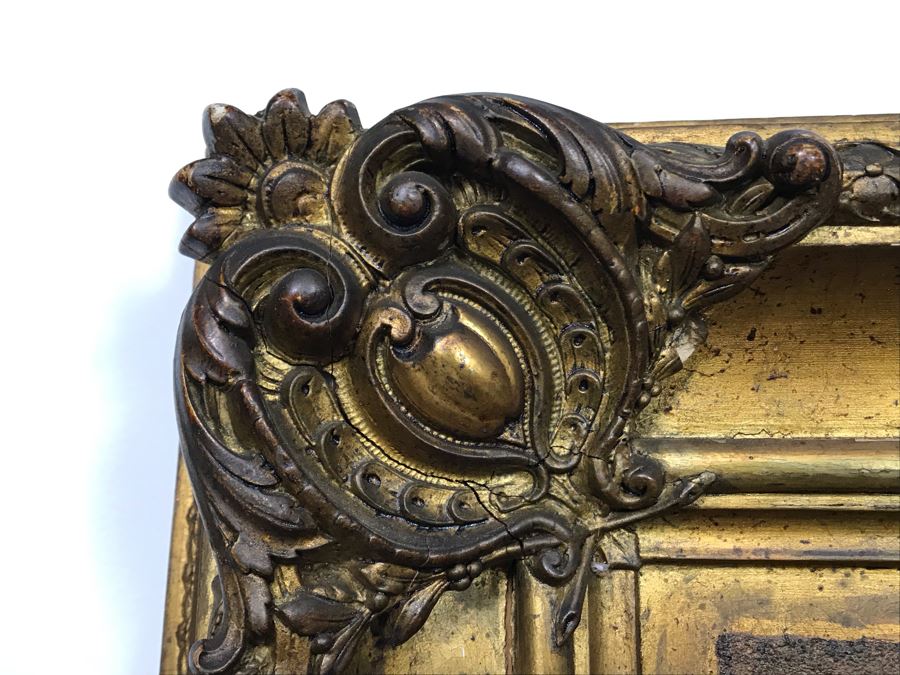 Vintage Damaged Print In Antique Wooden Frame 35 X 35 - See Photos [Photo 17]