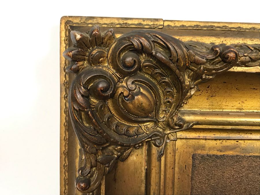 Vintage Damaged Print In Antique Wooden Frame 35 X 35 - See Photos [Photo 16]