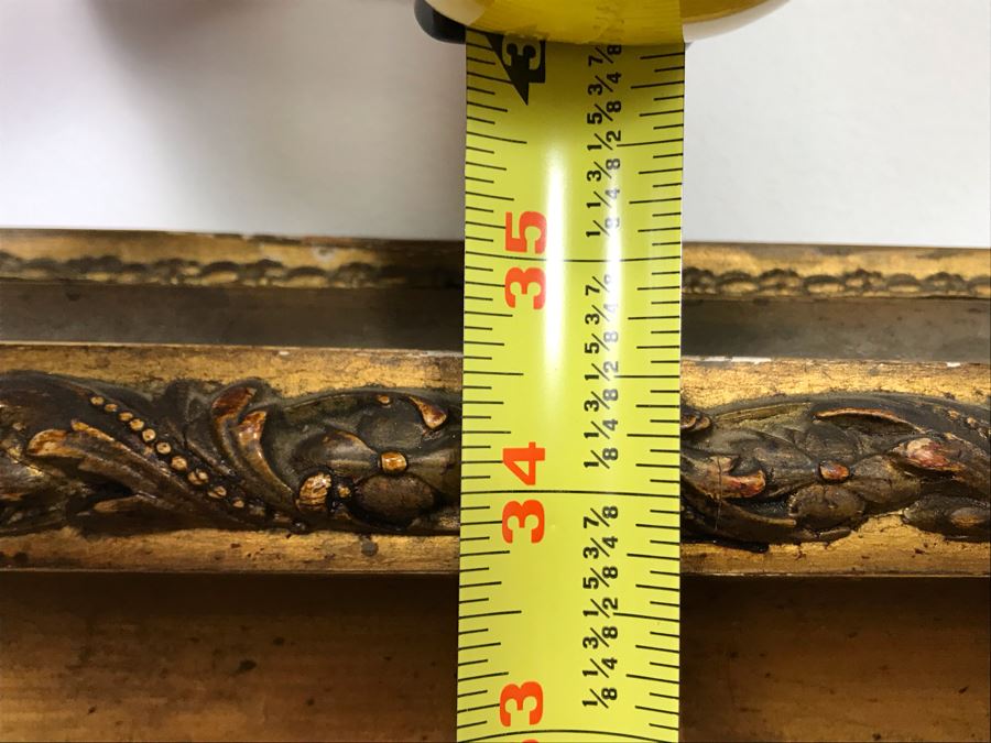 Vintage Damaged Print In Antique Wooden Frame 35 X 35 - See Photos [Photo 22]