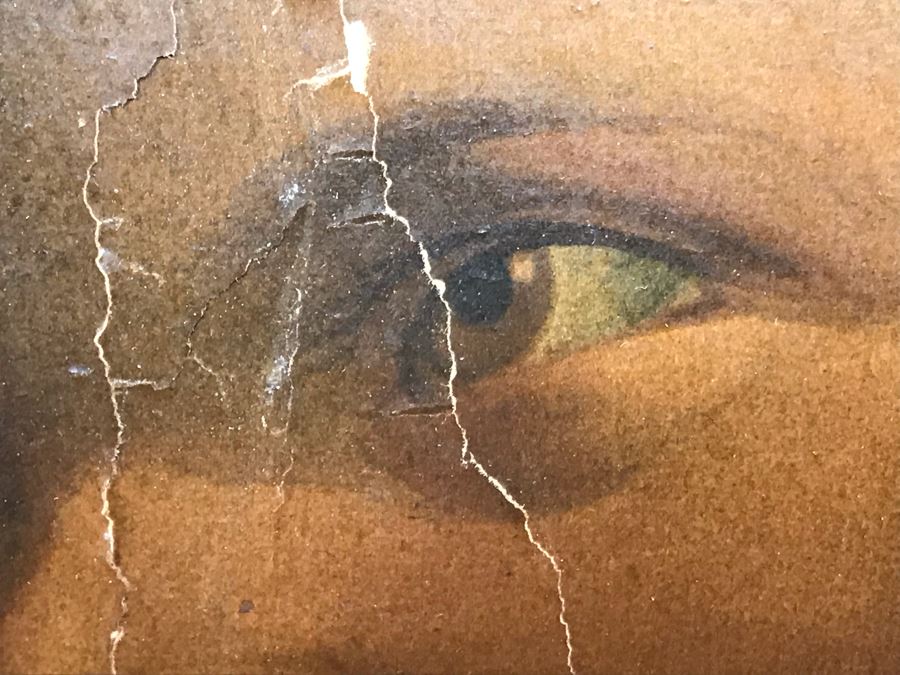 Vintage Damaged Print In Antique Wooden Frame 35 X 35 - See Photos [Photo 13]