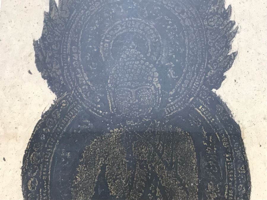 Signed Asian Buddha Artwork In Nice Frame 20W X 32H [Photo 9]