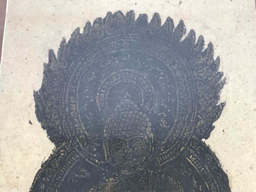 Signed Asian Buddha Artwork In Nice Frame 20W X 32H [Photo 10]