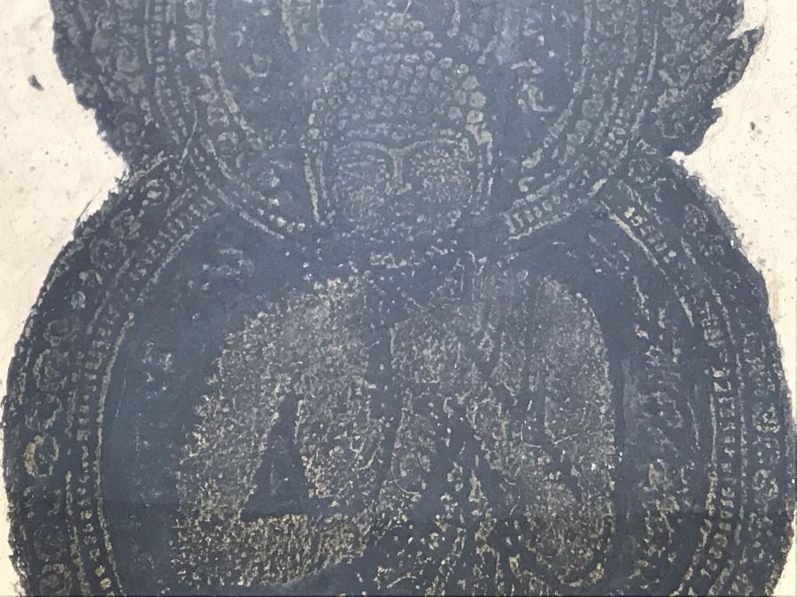 Signed Asian Buddha Artwork In Nice Frame 20W X 32H [Photo 12]