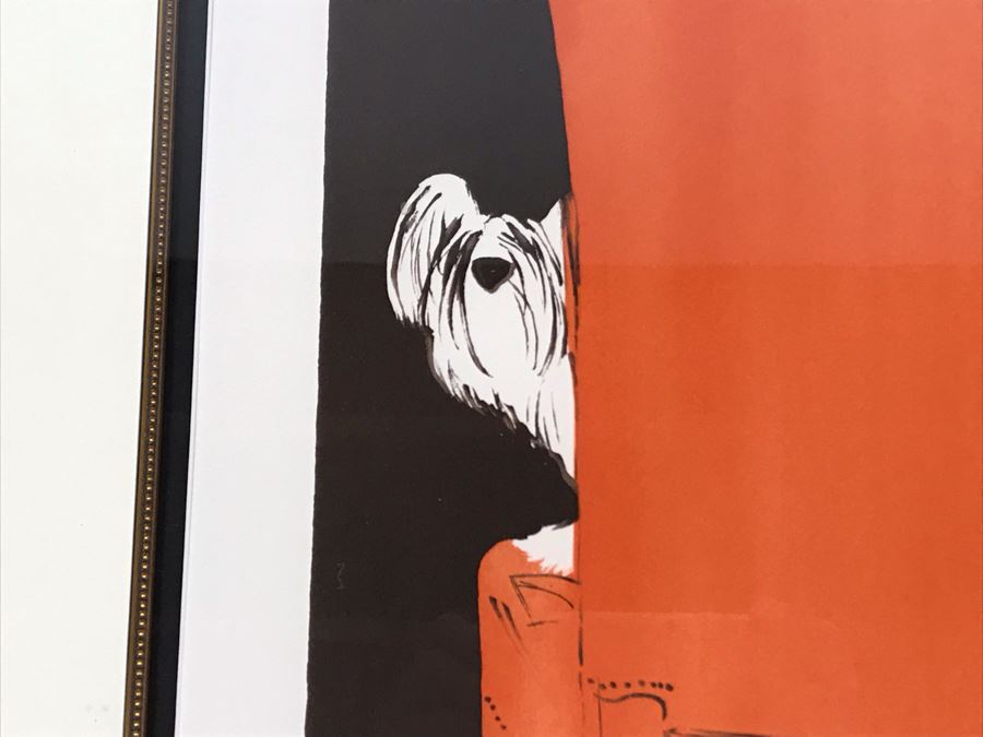 Rene Gruau Hand Signed Limited Edition Lithograph Titled 'La Chaise Rouge' 151 Of 300 25.5W X 31.5H [Photo 7]