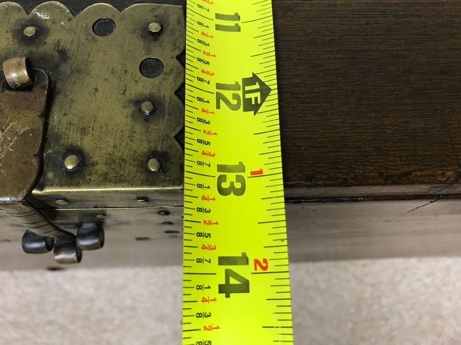 JUST ADDED - Antique Asian Chest With Brass Hardware 28W X 13D X 12H [Photo 18]