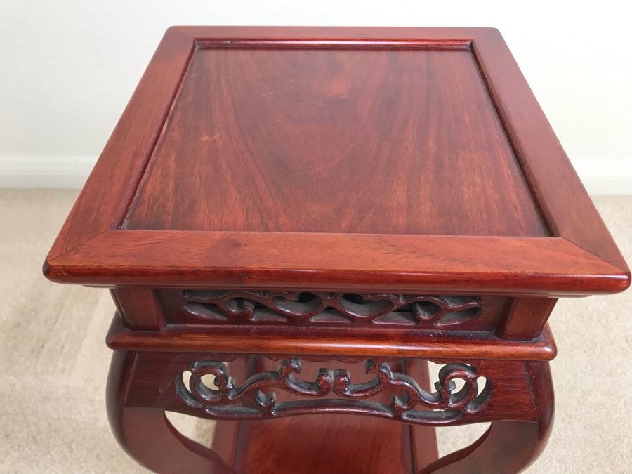 Vintage Chinese Wooden Stand 10W X 16.5H [Photo 8]