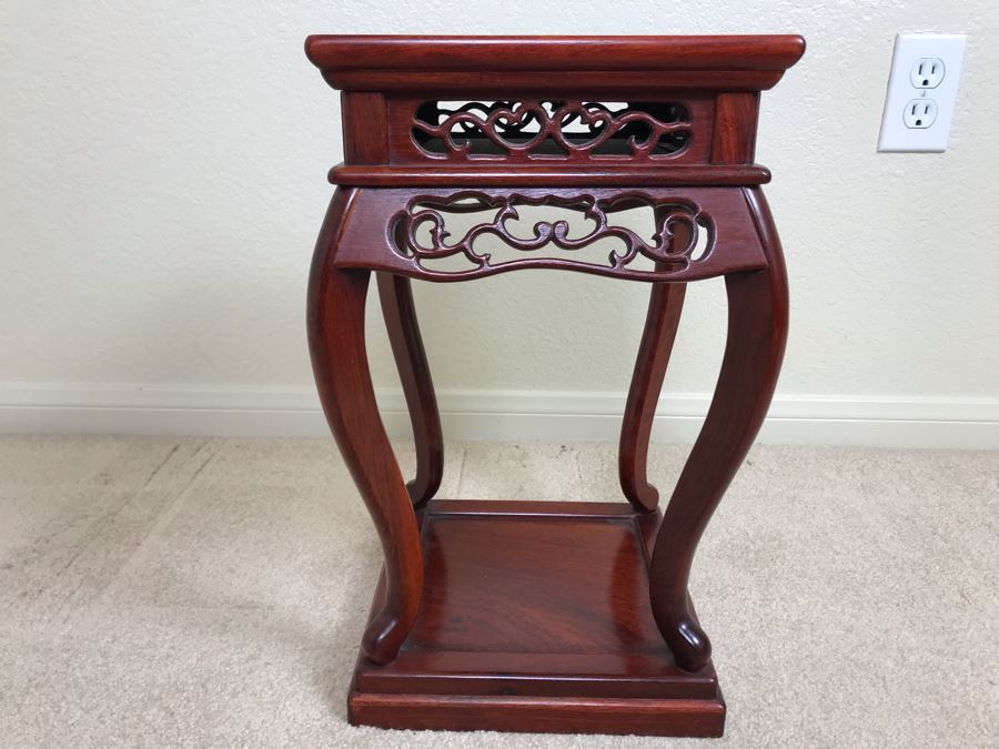Vintage Chinese Wooden Stand 10W X 16.5H [Photo 4]