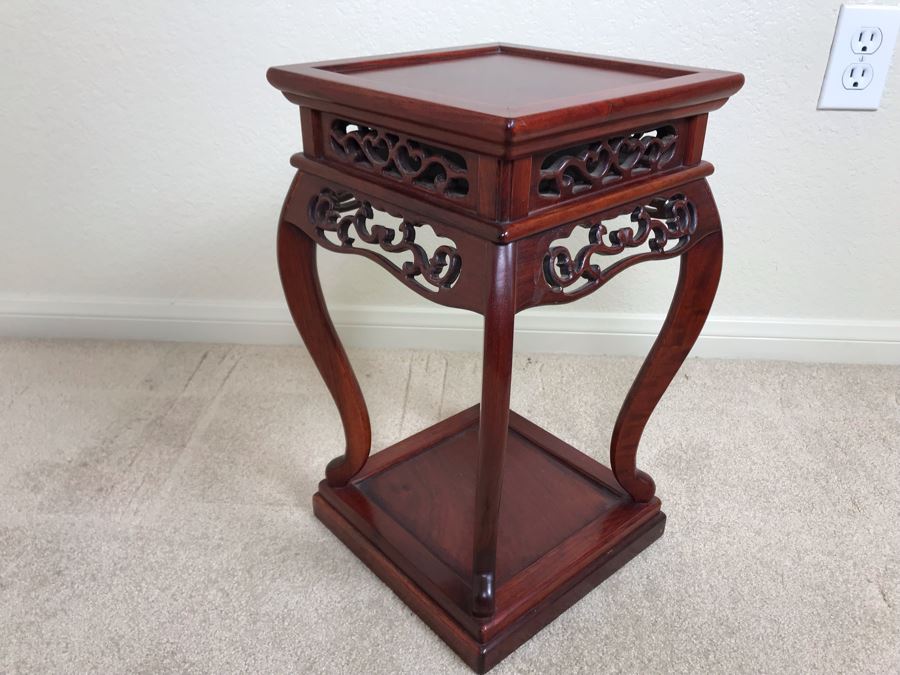Vintage Chinese Wooden Stand 10W X 16.5H [Photo 7]