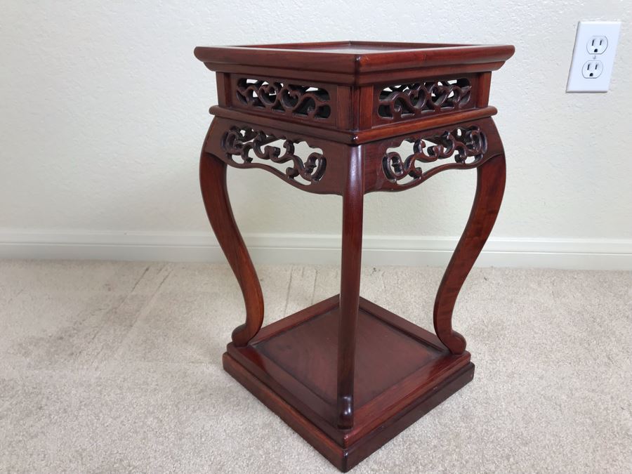 Vintage Chinese Wooden Stand 10W X 16.5H [Photo 6]