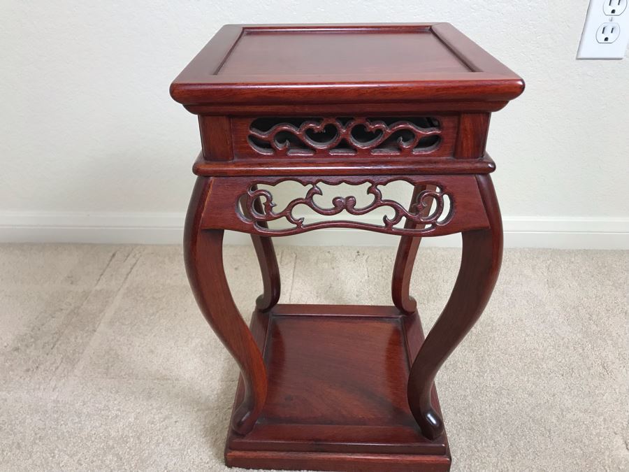 Vintage Chinese Wooden Stand 10W X 16.5H [Photo 3]