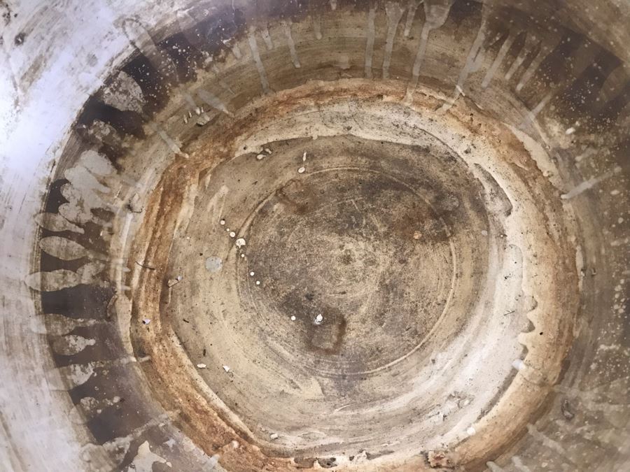 Large Blue And White Vintage Chinese Porcelain Pot With Wooden Stand - Pot 16W X 12H - Stand 12H [Photo 13]