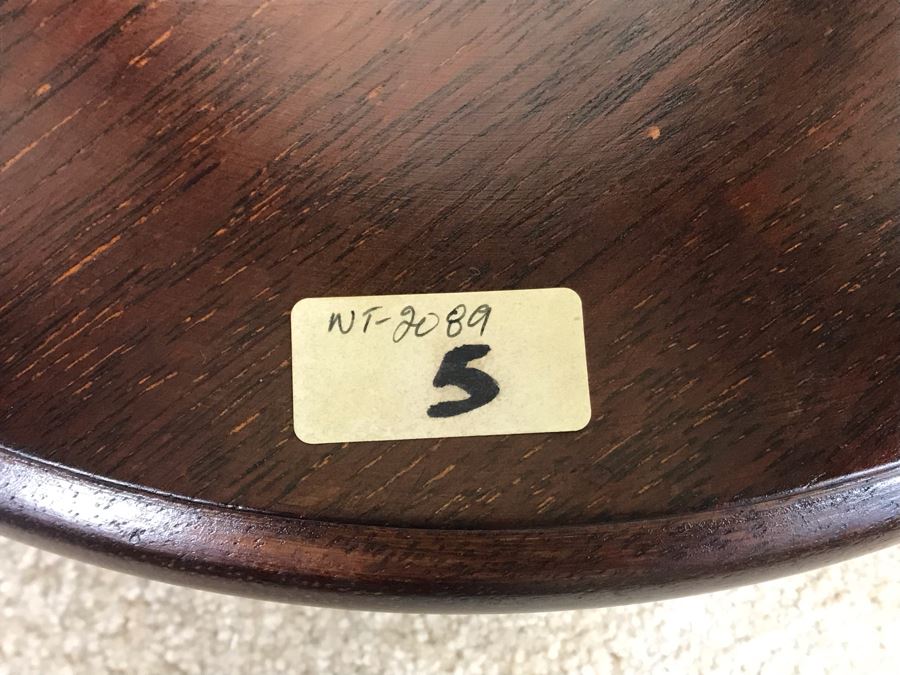 Large Blue And White Vintage Chinese Porcelain Pot With Wooden Stand - Pot 16W X 12H - Stand 12H [Photo 22]