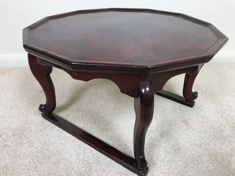 Vintage Handmade Asian Wooden Stand 18W X 10.5H [Photo 9]