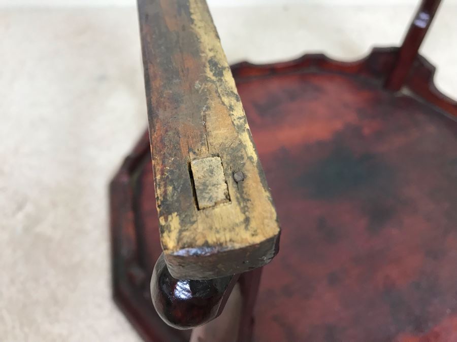 Vintage Handmade Asian Wooden Stand 18W X 10.5H [Photo 17]