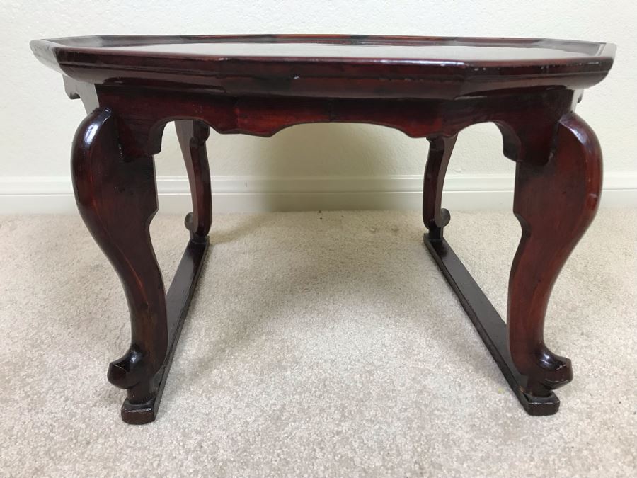 Vintage Handmade Asian Wooden Stand 18W X 10.5H [Photo 6]