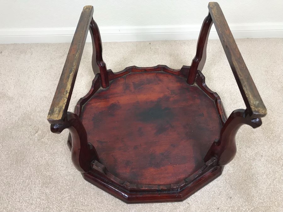 Vintage Handmade Asian Wooden Stand 18W X 10.5H [Photo 14]