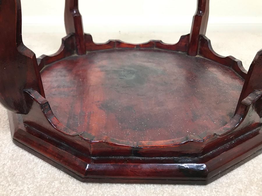 Vintage Handmade Asian Wooden Stand 18W X 10.5H [Photo 19]
