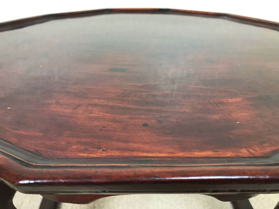 Vintage Handmade Asian Wooden Stand 18W X 10.5H [Photo 5]