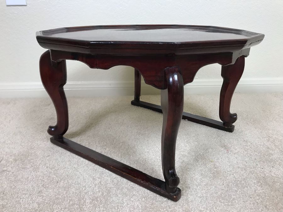 Vintage Handmade Asian Wooden Stand 18W X 10.5H [Photo 8]