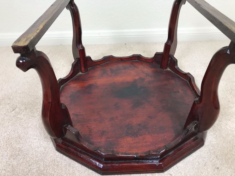 Vintage Handmade Asian Wooden Stand 18W X 10.5H [Photo 15]