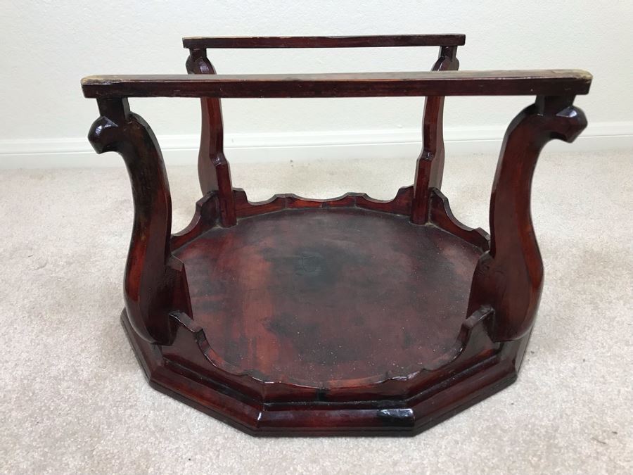 Vintage Handmade Asian Wooden Stand 18W X 10.5H [Photo 20]