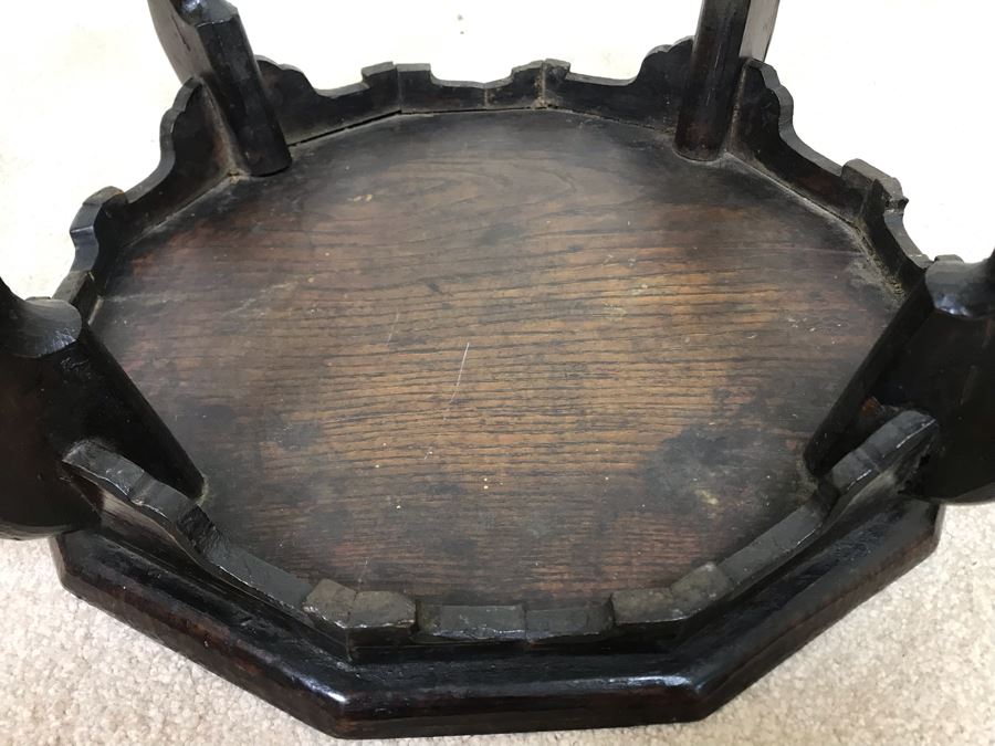 Vintage Handmade Asian Wooden Stand 16W X 9.5H [Photo 17]