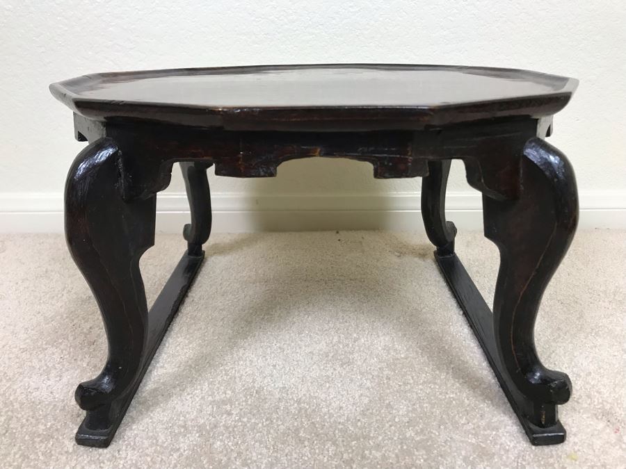 Vintage Handmade Asian Wooden Stand 16W X 9.5H [Photo 2]