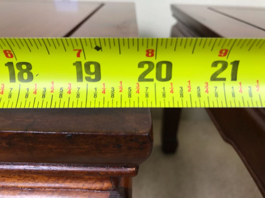 Pair Of Chinese Hong Kong Wooden Side Tables 20W X 16H [Photo 20]