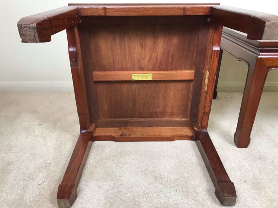 Pair Of Chinese Hong Kong Wooden Side Tables 20W X 16H [Photo 16]