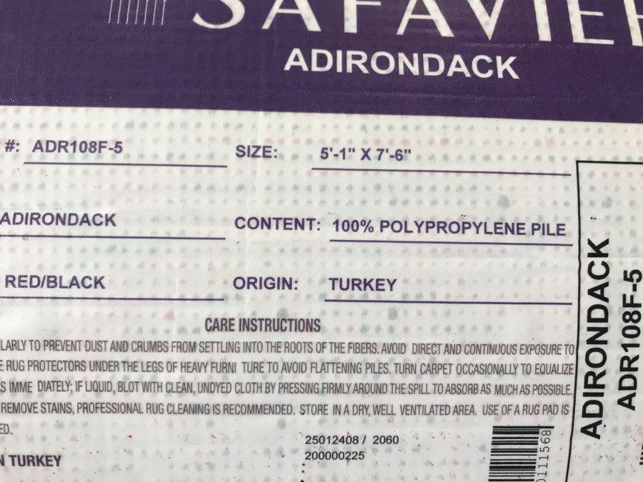 Brilliant Red And Black Synthetic Area Rug By Safavieh Adirondack 5'1' X 7'6' From Turkey [Photo 7]