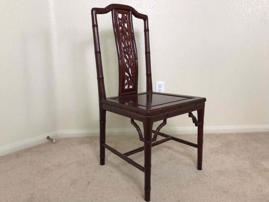 Vintage Rosewood Chinese Chair With Bamboo Motif [Photo 1]