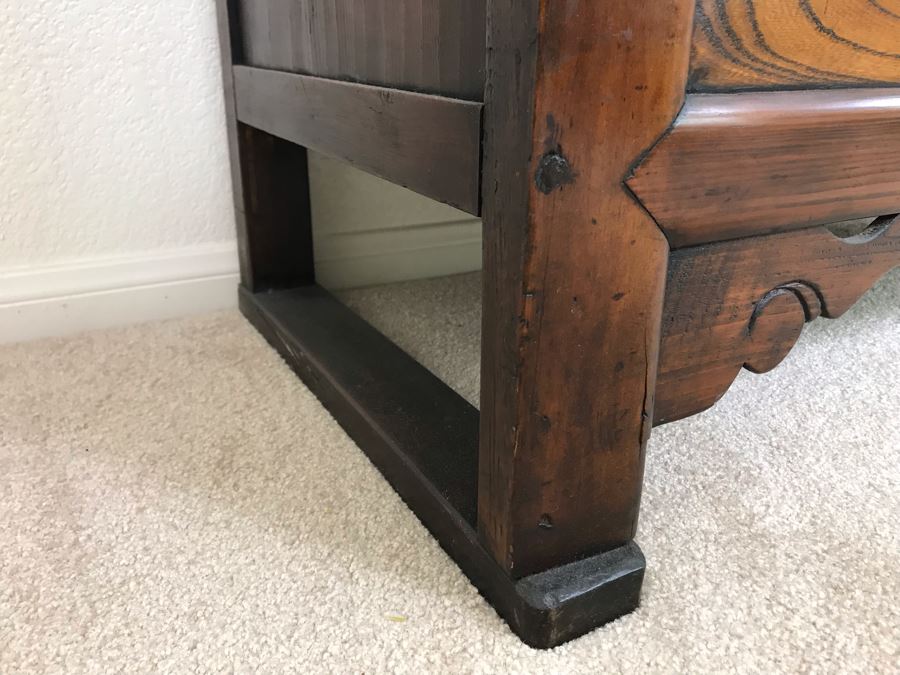 Stunning Antique Korean 2 Piece Wooden Cabinet