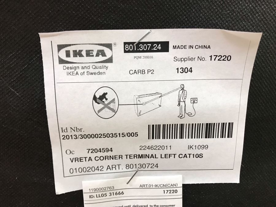 Like New 100% Leather White Cream Ikea Vreta 2-Piece Sectional Sofa 10 ...