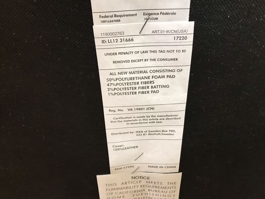 Like New 100% Leather White Cream Ikea Vreta 2-Piece Sectional Sofa 10'W X 53'D [Photo 17]