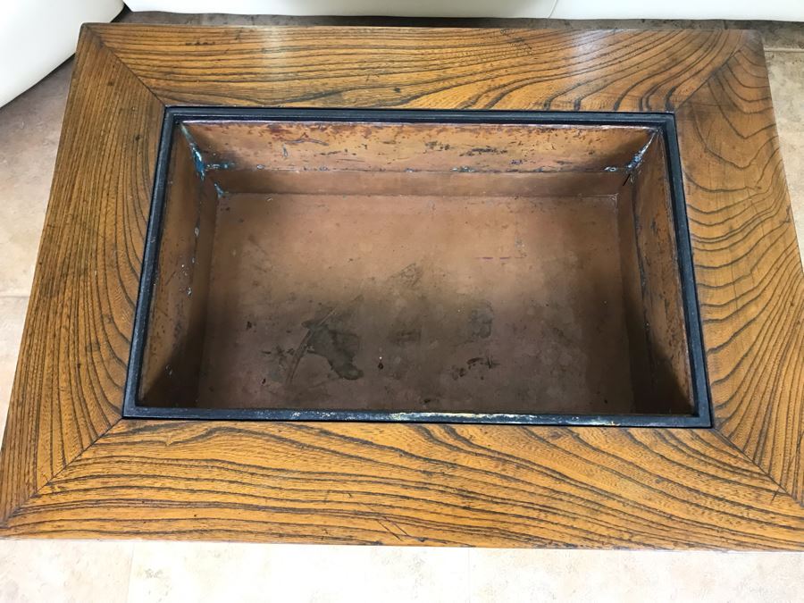 Antique Japanese Wooden Hibachi Coffee Side Table With Drawers [Photo 3]