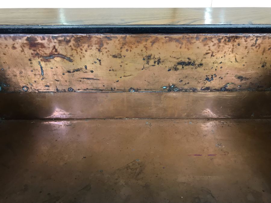 Antique Japanese Wooden Hibachi Coffee Side Table With Drawers [Photo 13]