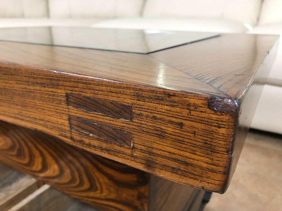 Antique Japanese Wooden Hibachi Coffee Side Table With Drawers [Photo 11]