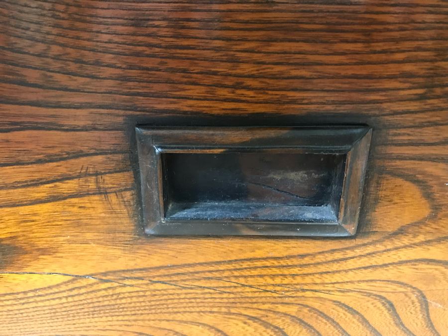 Antique Japanese Wooden Hibachi Coffee Side Table With Drawers [Photo 17]