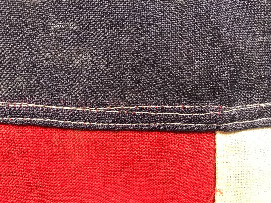 Large Vintage 48 Star Sewn United States American Linen Flag 8'5'W X 5'6'H [Photo 5]