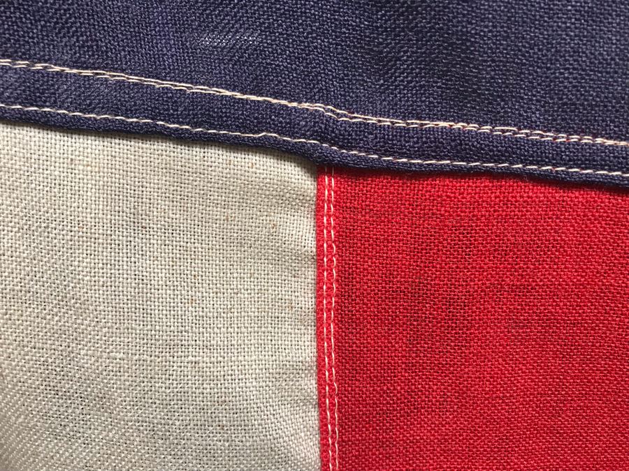 Large Vintage 48 Star Sewn United States American Linen Flag 8'5'W X 5'6'H [Photo 6]