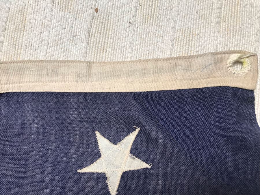 Large Vintage 48 Star Sewn United States American Linen Flag 8'5'W X 5'6'H