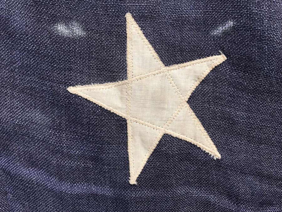 Large Vintage 48 Star Sewn United States American Linen Flag 9'6'W X 4'6'H [Photo 4]