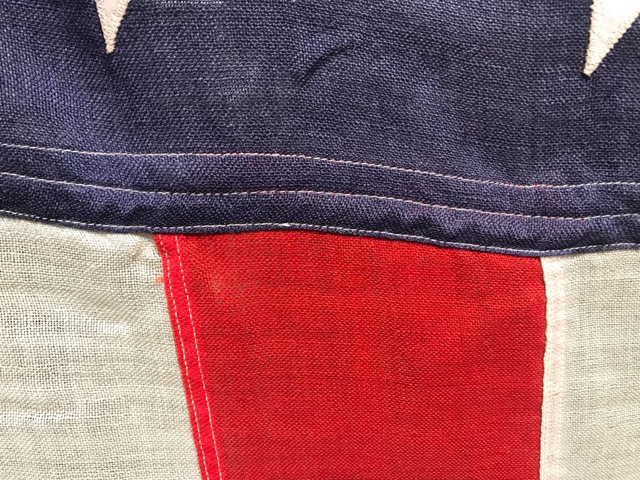 Large Vintage 48 Star Sewn United States American Linen Flag 9'6'W X 4'6'H [Photo 5]