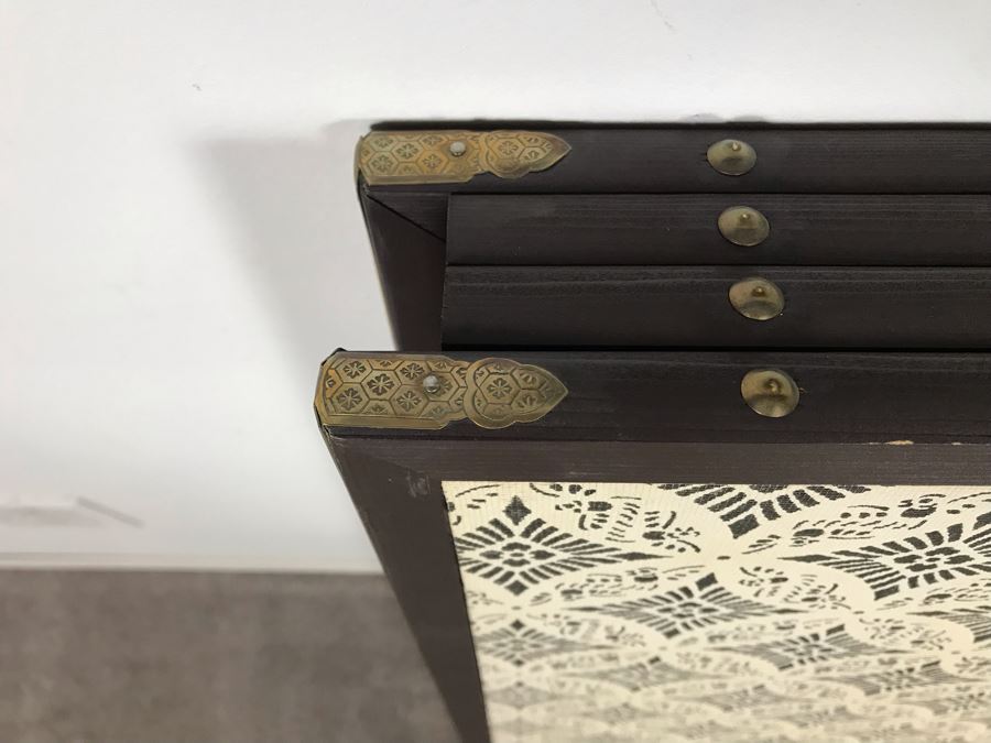 Vintage Signed Original Gold Leaf Screen Landscape Painting Excellent Condition 66W X 36H [Photo 9]