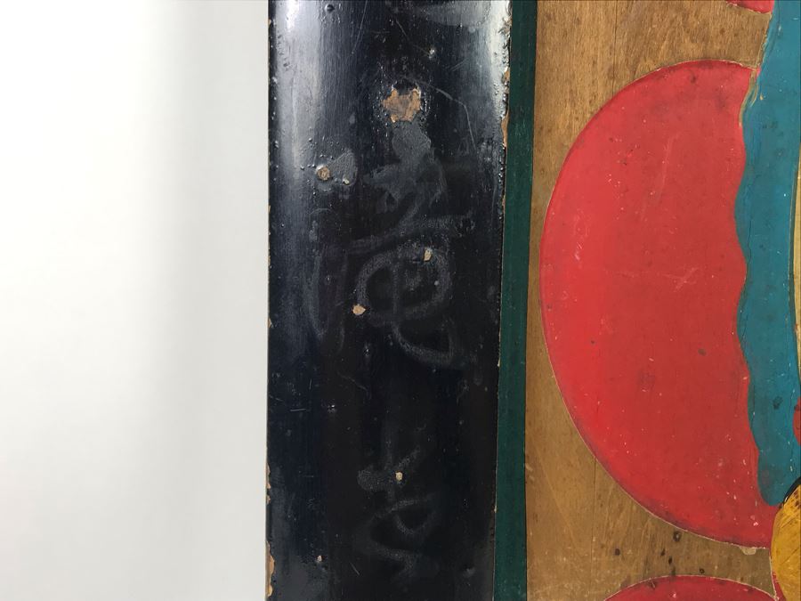 Antique Japanese Original Ocean Ship Painting In Black Lacquer Frame With Repousse Metal Ornamentation 14 X 20 [Photo 19]