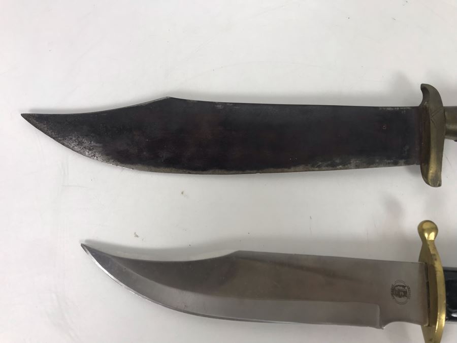 Pair Of Knives 12' And 10' Blade (One Is Chipaway Cutlery With Pakistan Blade) And Leather Bianchi S&W .44 Holster [Photo 8]