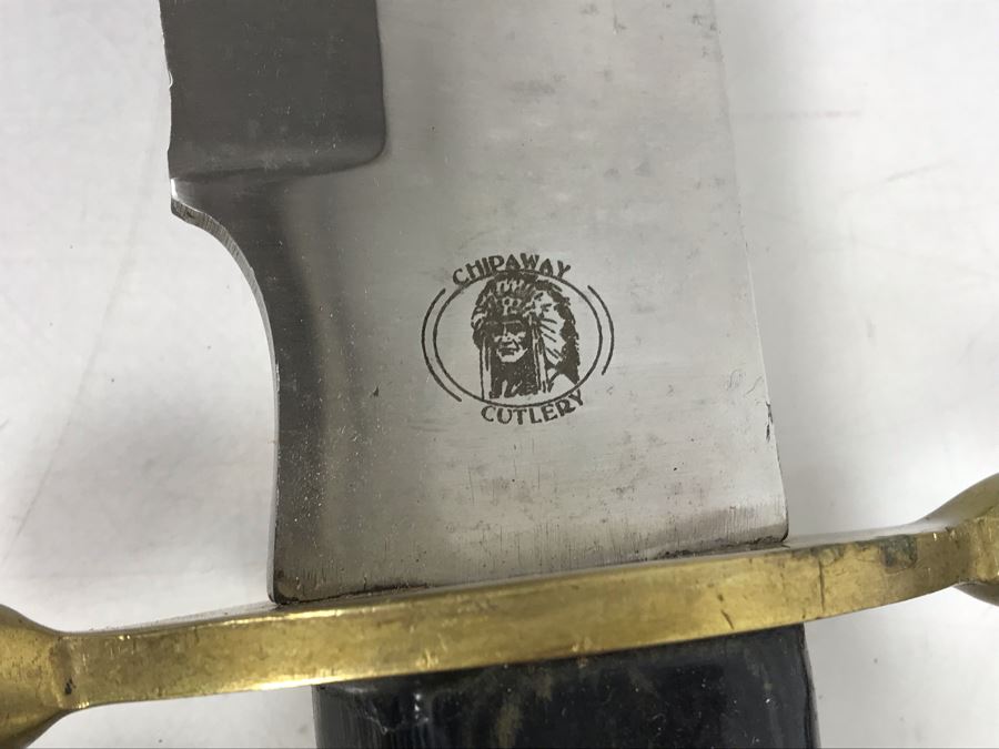 Pair Of Knives 12' And 10' Blade (One Is Chipaway Cutlery With Pakistan Blade) And Leather Bianchi S&W .44 Holster [Photo 4]